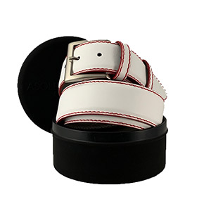 Cintura Marcapunto Bianca<br/>Bordo&Cucitura Rosso